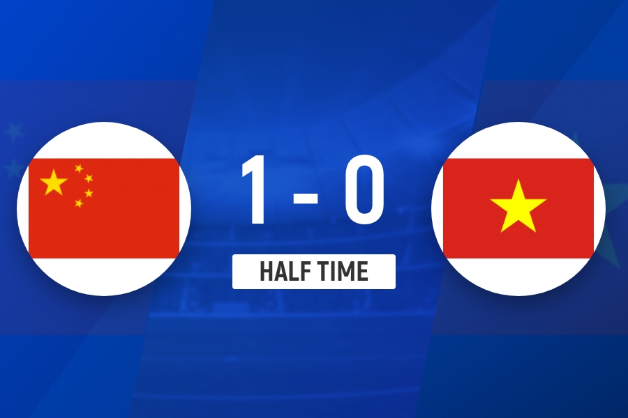 开云-半场-U23国足1-0越南U23 杜月徵精彩凌空世界波 U23国足压制对手